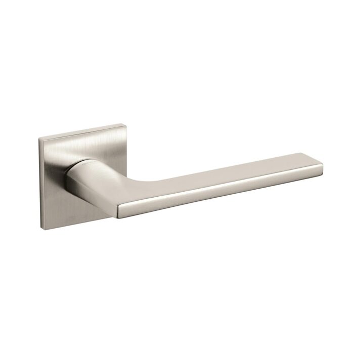 Olivari | Handle de porte Lotus Q sur la rosette | Nickel Mat Titan PVD