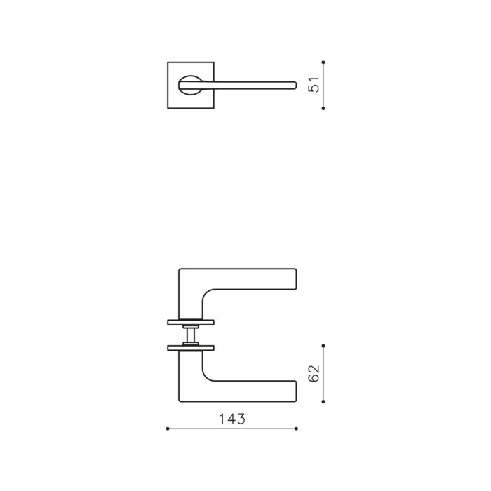 POIGNÉE DE PORTE OLIVARI LOTUS Q SUR ROSACE NICKEL TITAN MAT PVD1