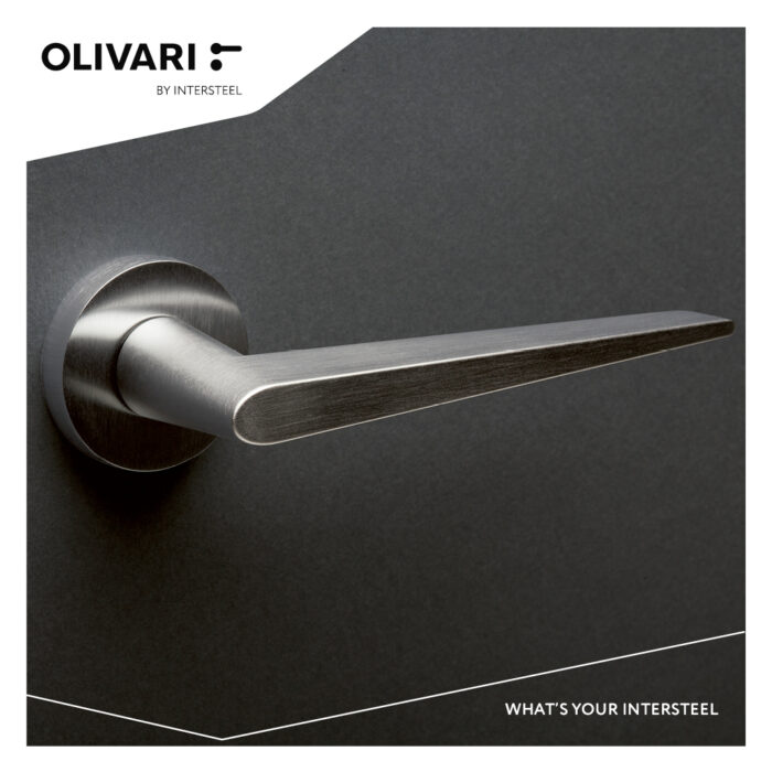 OLIVARI DOOR HANDLE NINA ON ROSE STAINLESS STEEL MAT TITAN PVD1