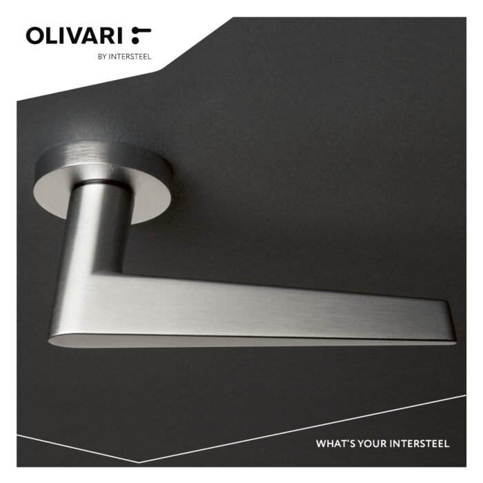 OLIVARI DOOR HANDLE NINA ON ROSE STAINLESS STEEL MAT TITAN PVD2