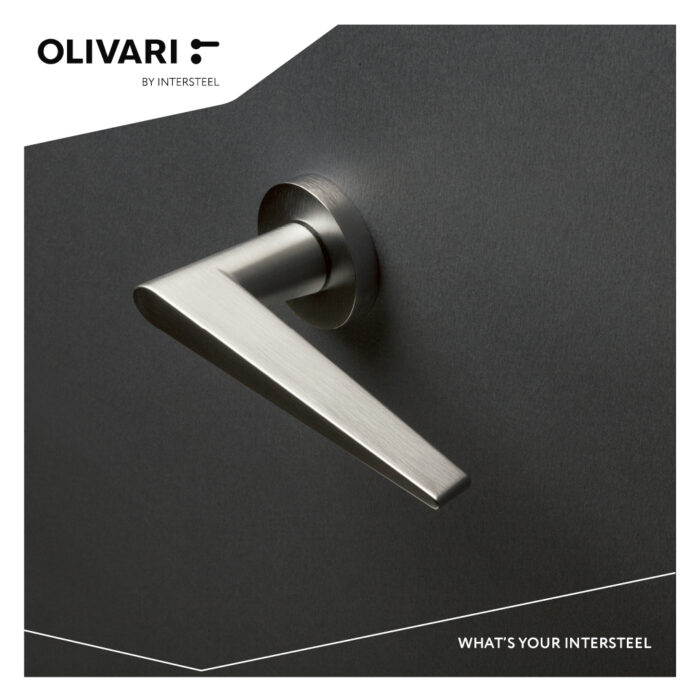 OLIVARI DOOR HANDLE NINA ON ROSE STAINLESS STEEL MAT TITAN PVD3
