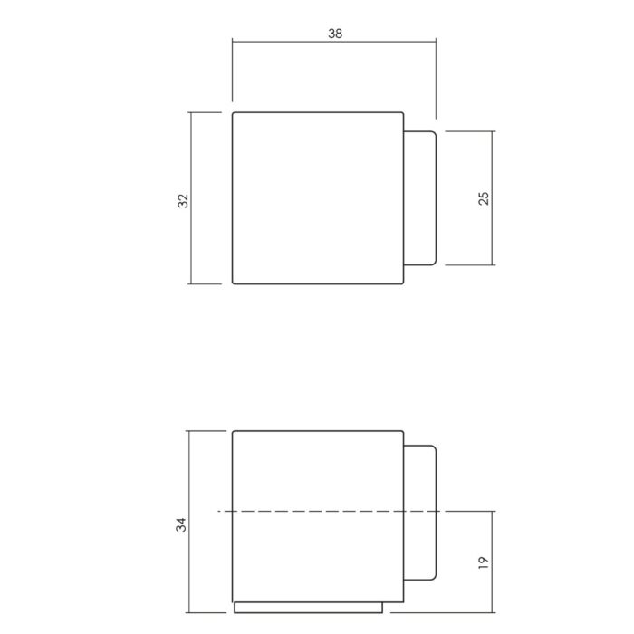 OLIVARI DEURSTOP CUBO RVS MAT TITAAN PVD1