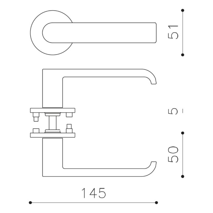 Poignée de porte Olivari Beta sur rosace chrome2