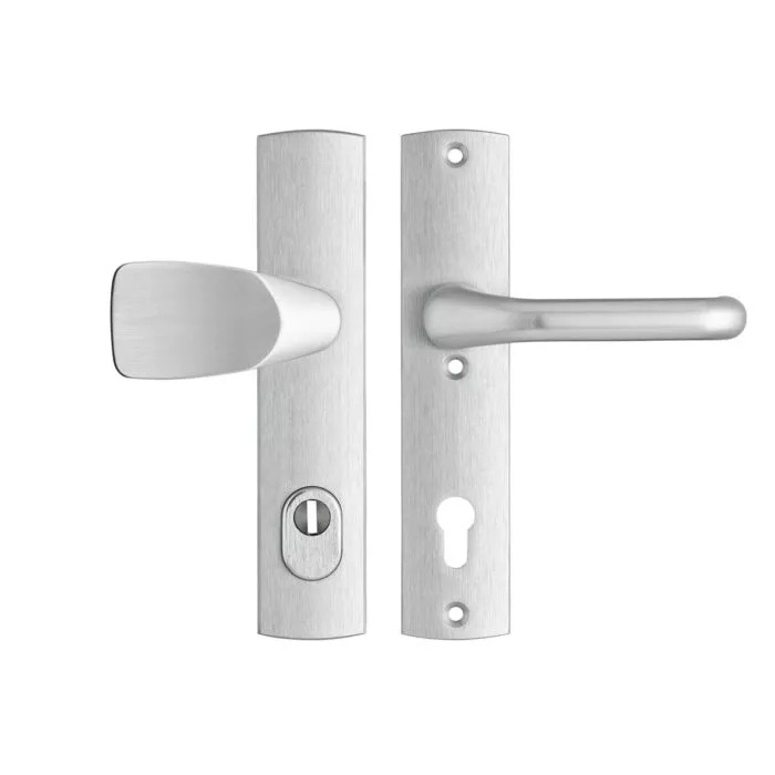 AXA | Veiligheidsbeslag Premium Wing-knop+kruk Flow | PC92 | Anti-kerntrek | Omkeerbaar | 242x52x13 | Alu | SKG3