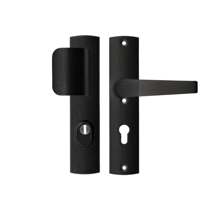 Axa | Raccords de sécurité Premium D-Pusher + Flèche de selles | PC72 | Traction anti-noyau Réversible 242x52x13 | Alu | Noir | Skg3