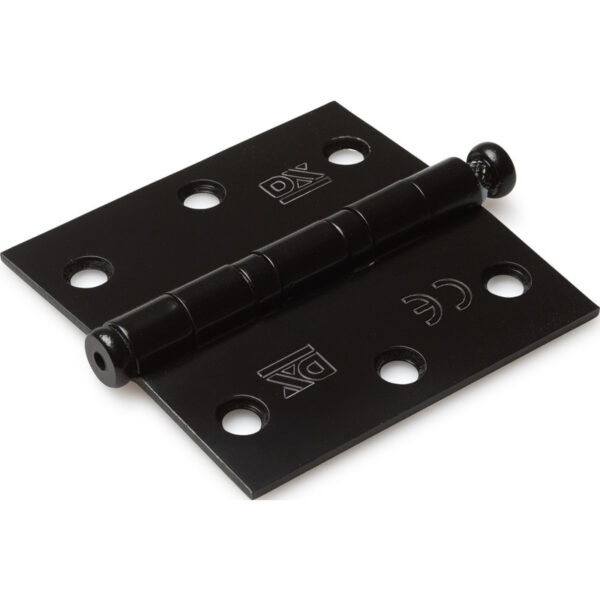 Ball bearing hinge straight corners 76x76 mm stainless steel brushed black lacquered 6230.134.7676