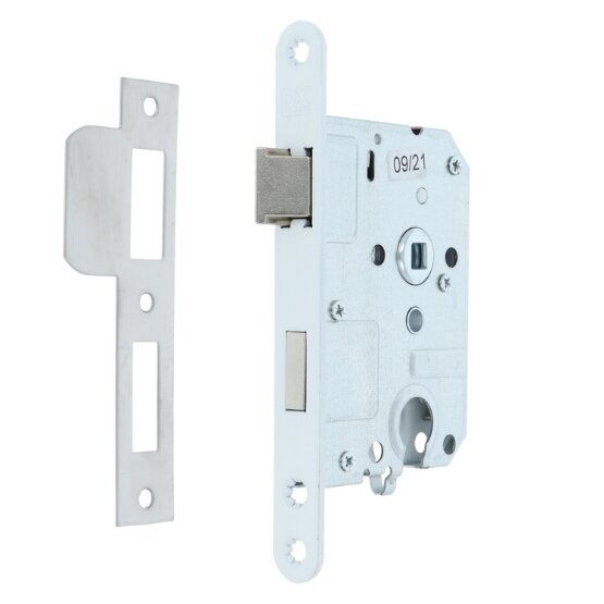 Day &amp; night lock euro cylinder round front plate white