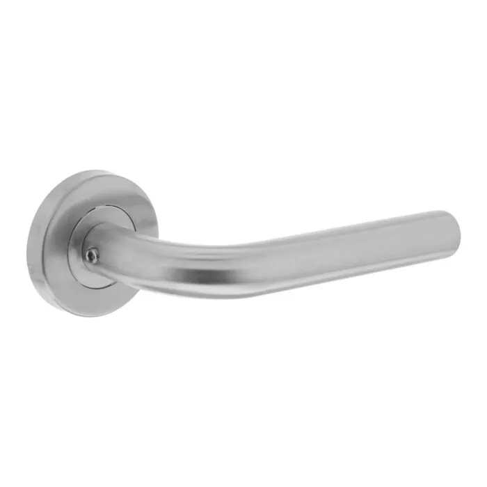 Intersteel Door handle on rosette straight stainless steel ø53×9 stainless steel