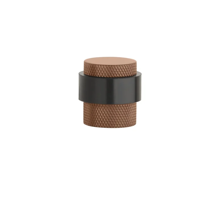 STRONG Matt copper door stop 1722 - for floor mounting Ø30x30mm - Cross ground