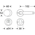 Artitec Mi Satori SKG3 knop/kruk op rozet Ton ebben m/ KTB antiek nikkel/antiek chroom