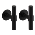 Intersteel Door handle T straight with rosette Ø51x2mm structure black