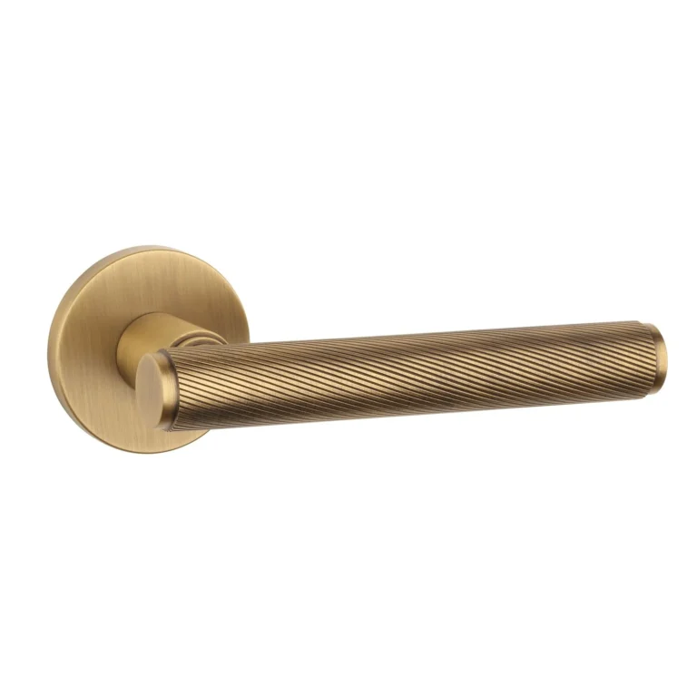 Aprile Solid APRILE door handles KERRIA on round rosette - Antique brass