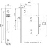 Nemef kastslot type 210/40 - rechts en links - 133 x 22 mm - gelakt