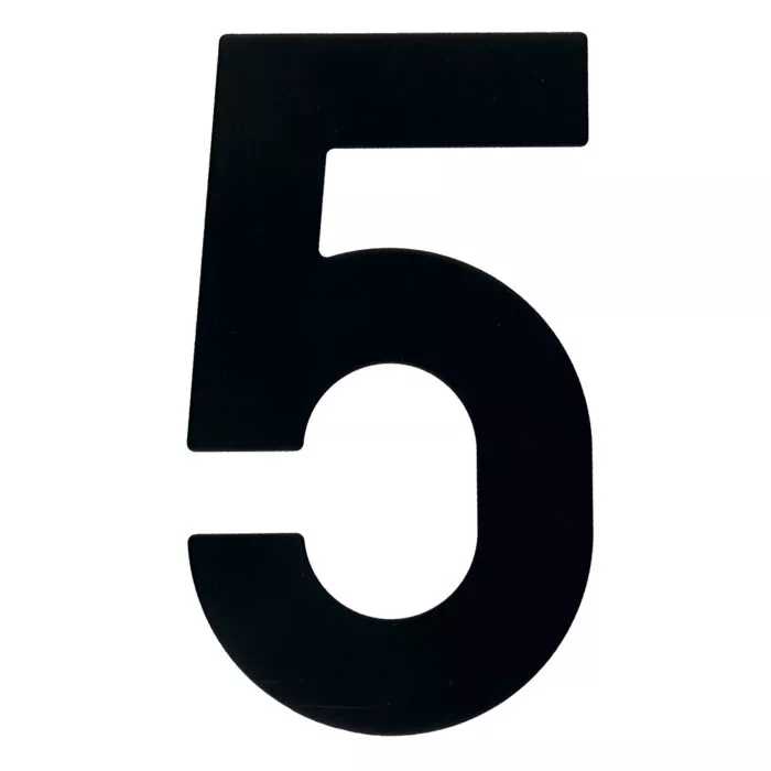 HDD Pro House Number Flat 5 Black Structure UV