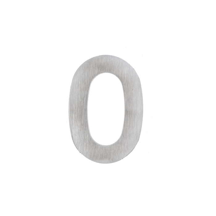 HDD Pro House Number Flat Small Self-adhesive 0 Inox Plus