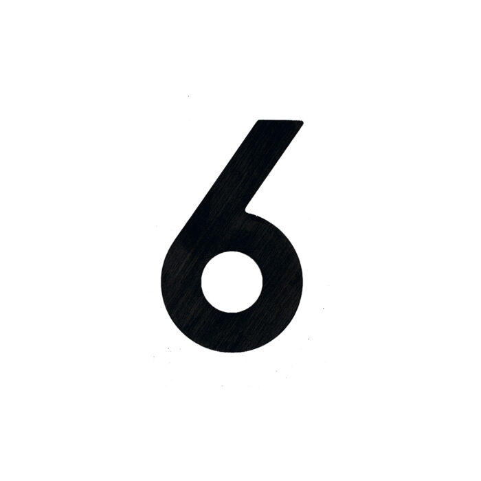 HDD Pro House Number Flat Small Self-adhesive 6 Black Structure UV