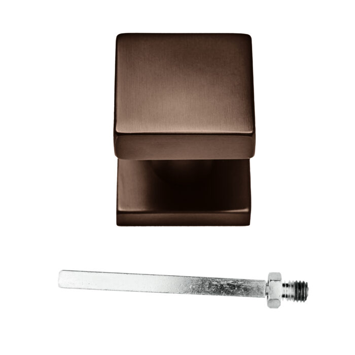 Bouton De Porte Avant HDD Pro Top Carre Sur Rosace Bronze Mat