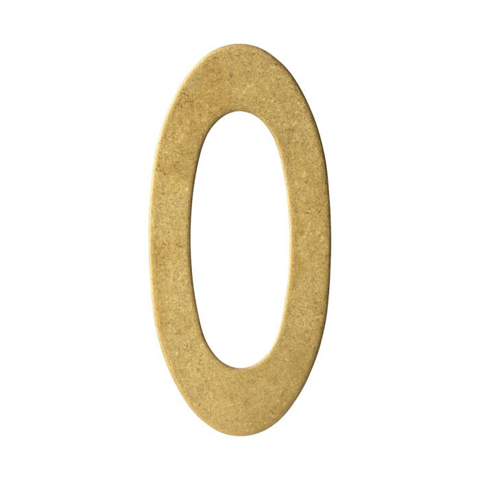 Intersteel house number 0 150mm Pvd brass tumbled