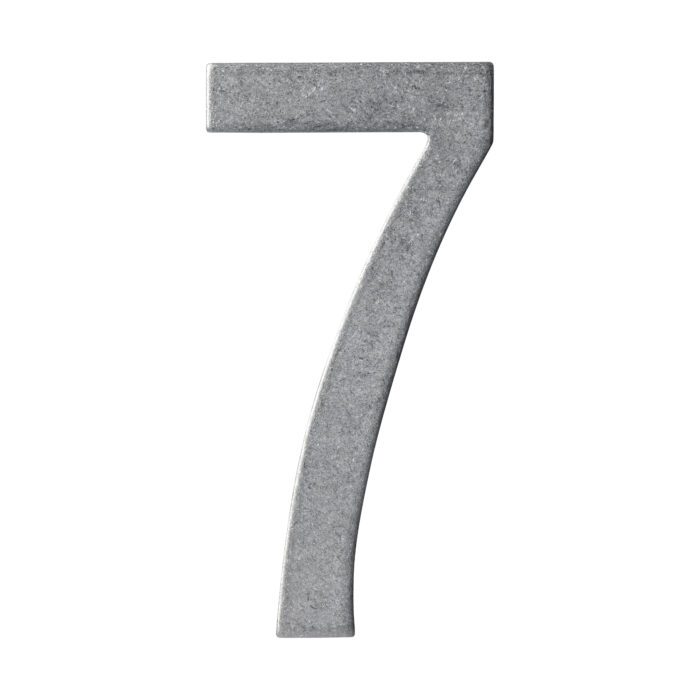 Numéro de maison 7 150 mm en acier inoxydable dégringolé