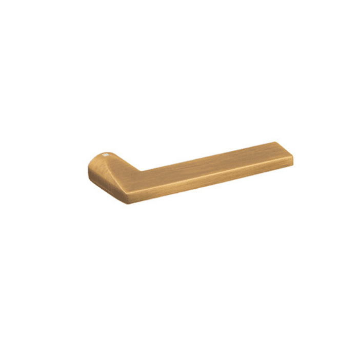 Nuda door handle atlanta brushed gold on minimalist rosette