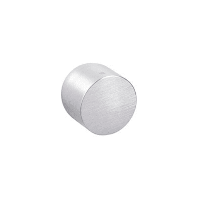 Nuda door knob lazy satin chrome on minimalist rosette