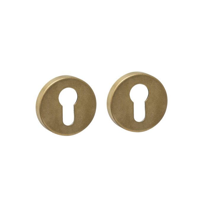 Intersteel cylinder rosettes Verdekt Ø53x9mm Pvd brass tumbled