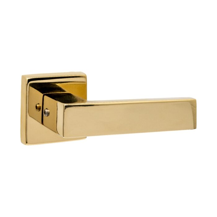 Intersteel Door handle Amsterdam on Rozet PVD brass color
