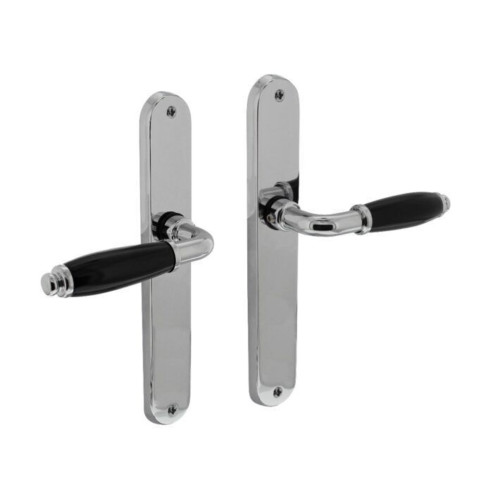 Poignée de porte intersteel Pandonnées avec bouclier ovale 235x40x8 mm chrome