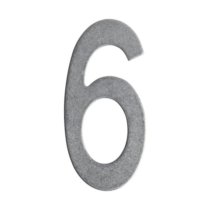 Numéro de maison 6 150 mm en acier inoxydable dégringolé