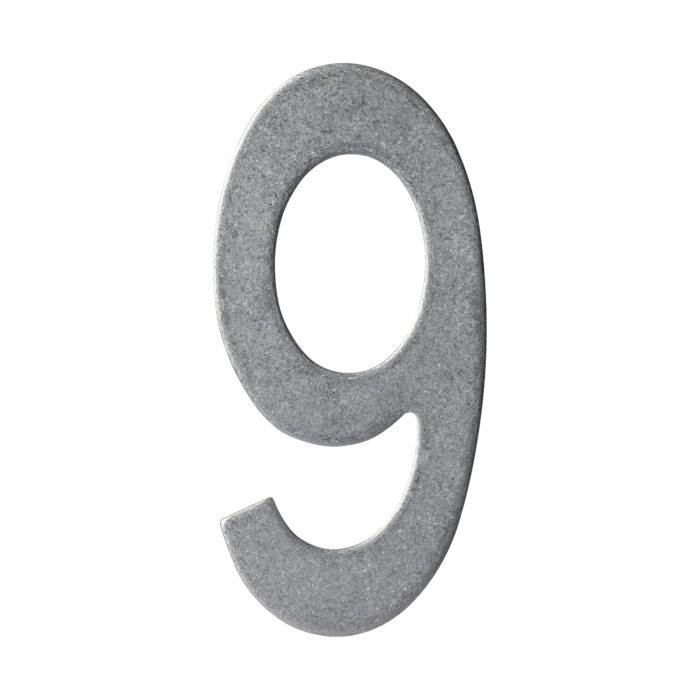 Numéro de maison 9 150 mm en acier inoxydable dégringolé