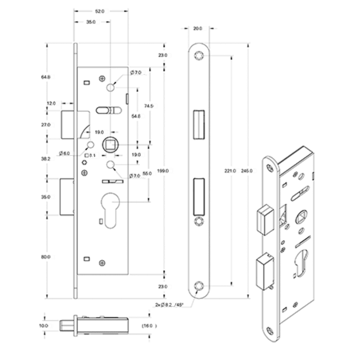 smaldeur magneet P tek