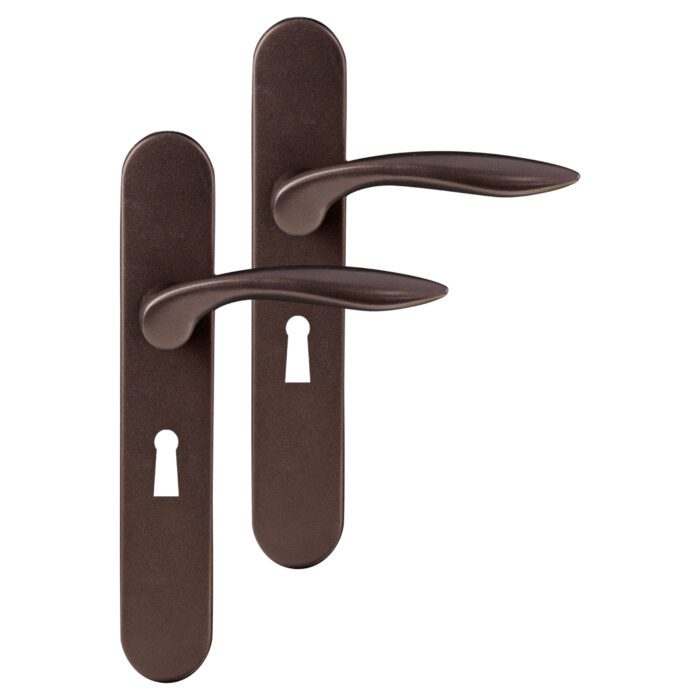 DIFFERNZ | Groningen door handle | oval shield key 56 mm | bronze