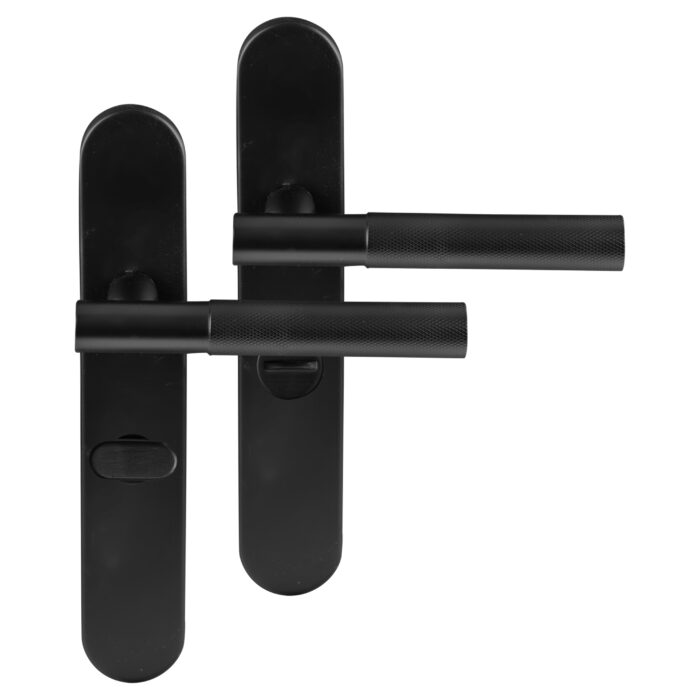 Différent | Poignée de porte utrecht | Bouclier ovale WC 63 mm | noir