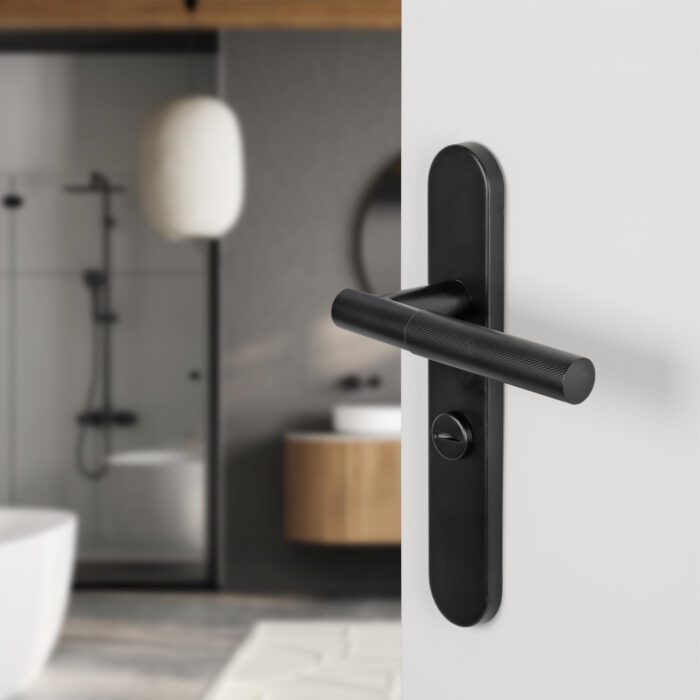Différent | Poignée de porte utrecht | Bouclier ovale WC 63 mm | noir