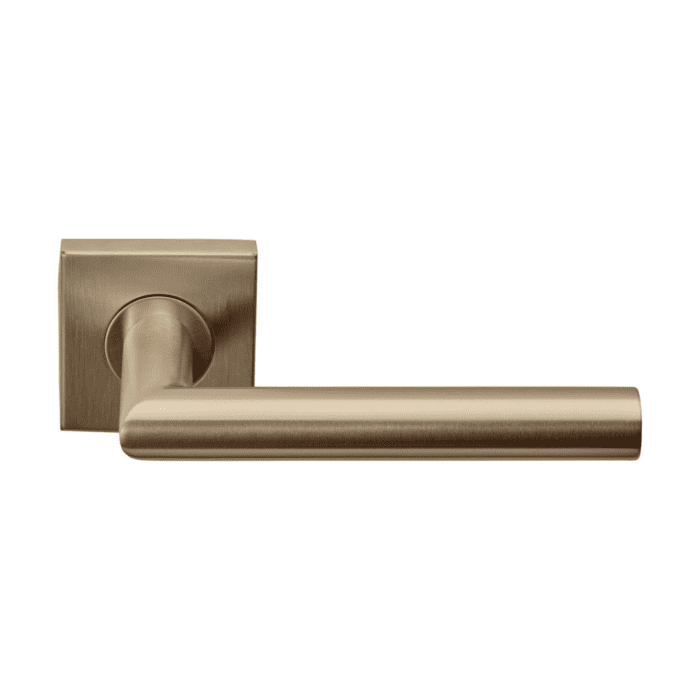 Formani | Deurkruk BASIC LB2-19BSQR53 op vierkant rozet | PVD Licht Brons
