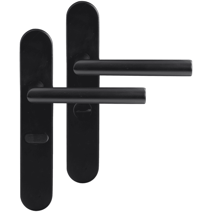 Différent | Poignée de porte Amsterdam | Bouclier ovale WC 63 mm | noir
