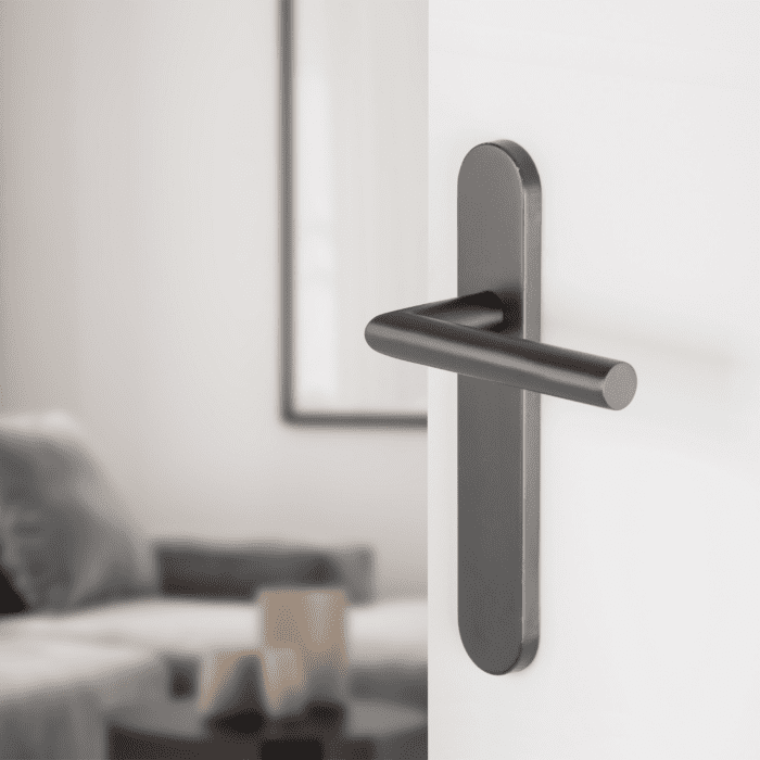 Différent | Poignée de porte Amsterdam | Bouclier ovale aveugle | Métal