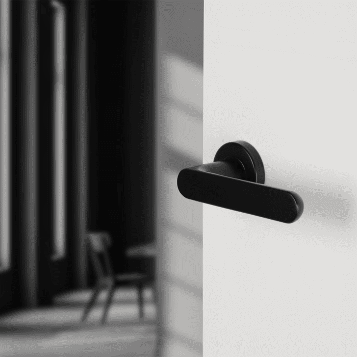 Différent | Poignée de porte Eindhoven | Rosette ronde | noir