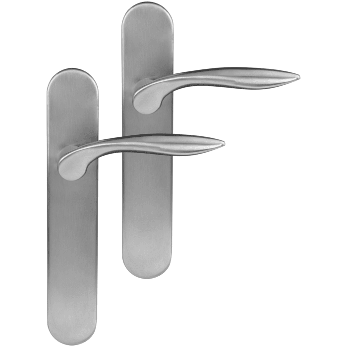 Differnz | Groningen deurkruk | ovaal schild | sleutel 56 mm | mat chroom