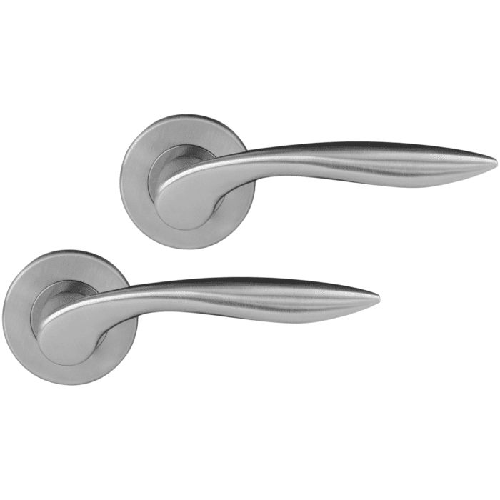 Différent | Poignée de porte Groningen | Rosette ronde | chrome mat