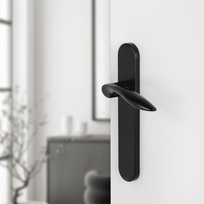 Differnz | Groningen deurkruk | ovaal schild | WC 63 mm | zwart