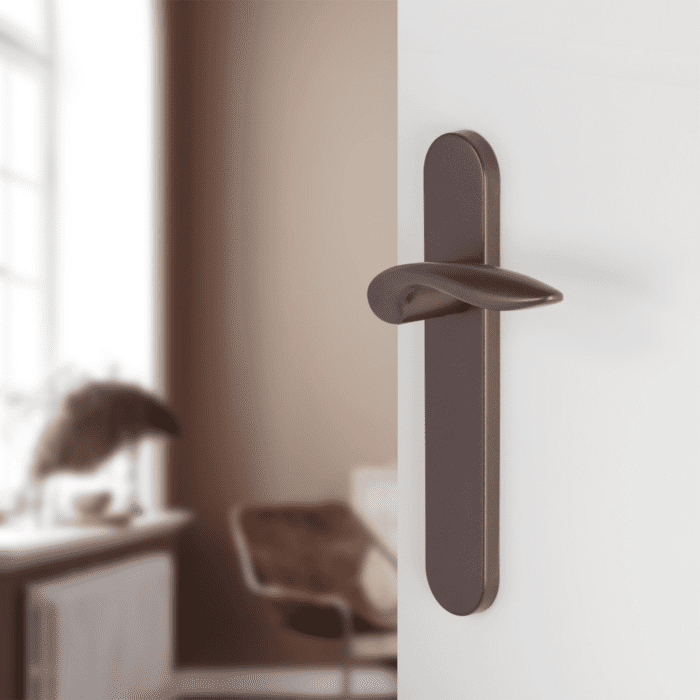 Differnz | Groningen deurkruk | ovaal schild | WC 63 mm | brons
