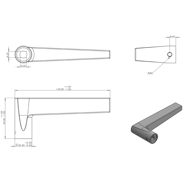 Differnz | Rotterdam deurkruk | rond rozet | gun metal
