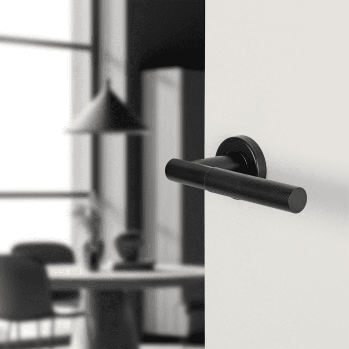 Différent | Poignée de porte utrecht | Rosette ronde | noir