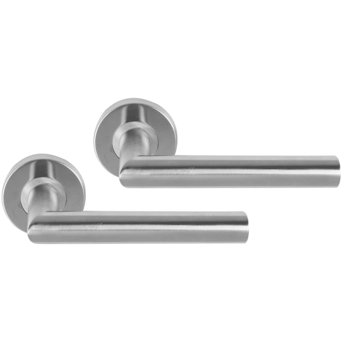 Différent | Poignée de porte d&#39;essence rosette ronde droite | chrome mat