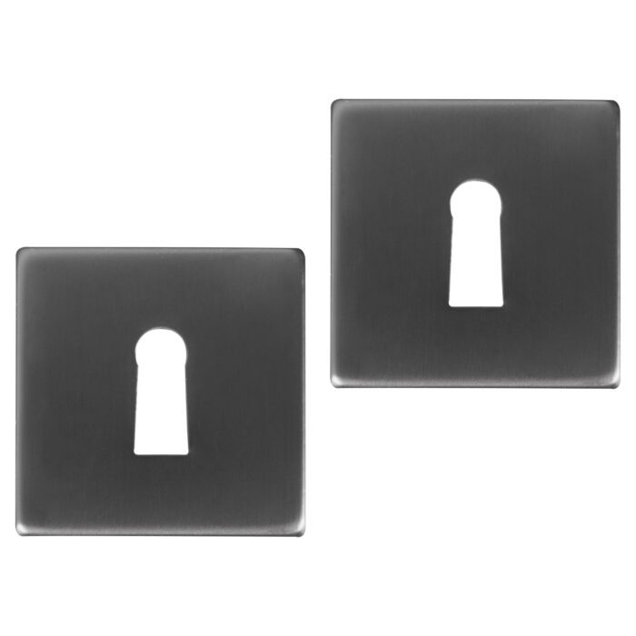 Differnz | Rozet met Sleutelgat | Gun Metal | Vierkant | 52x52mm
