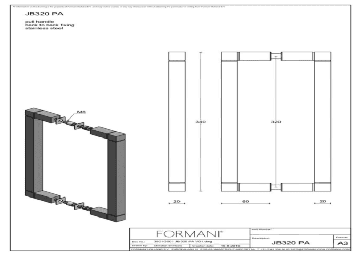 Formani | JB320 PA | Set grepen | gepolijst roestvast staal