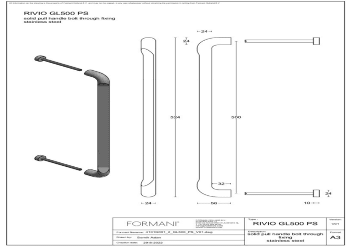 Formani | GL500 PS | Deurgreep | PVD mat zwart