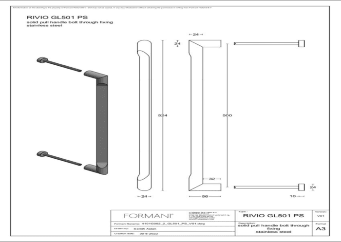 Formani | GL501 PS | Deurgreep | PVD licht brons