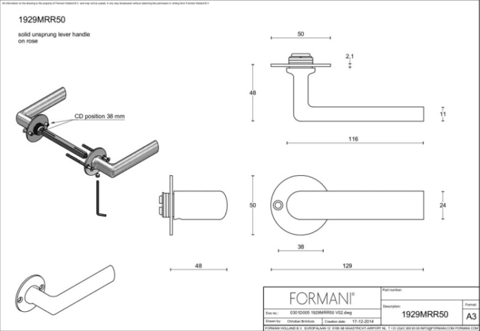 Formani | Deurkruk | Formani | 1929MRR50 | Glans Nikkel